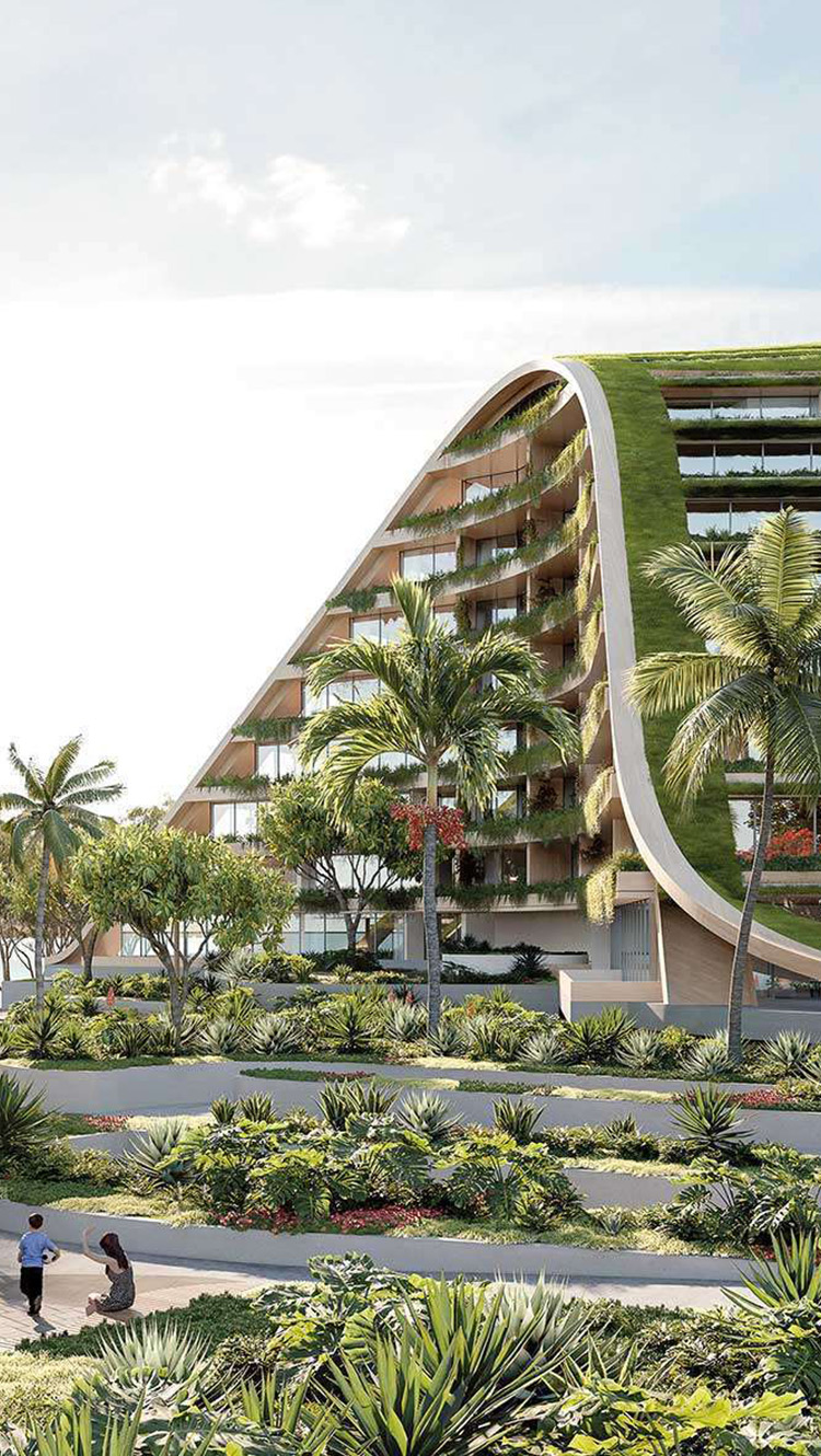 Trinity Point landscape design envelopes the building
