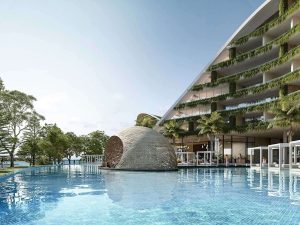 The hotel pool at Trinity Point